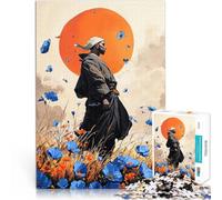 Puzzle da 1000 pezzi per adulti Samurai nero in campo Giocattoli educativi per l'apprendimento Giochi per famiglie Un'opera d'arte 75x50cm