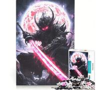 Puzzle da 1000 pezzi per adulti, Samurai oscuro con spada rossa, gioco rompicapo, divertente antistress, ogni pezzo è unico 50x75cm