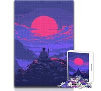 Puzzle da 1000 pezzi per adulti Samurai Rosa Retro Goditi ore di relax accoglienti e tranquille Taglio netto Giocattolo durevole Gioco artigianale Dimensioni 38x52cm