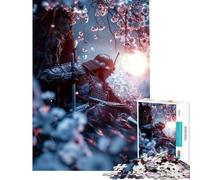 Puzzle da 1000 pezzi per adulti Samurai Shogun sotto la luna difficile e stimolante gioco educativo interattivo per ragazzi dai 14 anni in su (50x75cm)