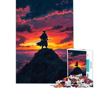 Puzzle da 1000 pezzi per adulti Samurai solitario al tramonto gioco rompicapo giocattolo educativo regalo di compleanno analisi e logica (dimensioni 38x52cm)