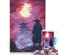 Puzzle da 1000 pezzi per adulti Samurai sotto il cielo illuminato dalla luna gioco per famiglie divertente antistress regalo di compleanno 38x26cm