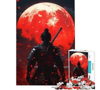 Puzzle da 1000 pezzi per adulti Samurai sotto la luna di sangue puzzle da 1000 pezzi giocattolo educativo decorazione perfetta gioco stimolante e divertimento per tutta la famiglia (38x52cm)