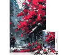 Puzzle da 1000 pezzi per adulti "Samurai sotto la pioggia" - Gioco pratico per tutta la famiglia - Decorazione da parete - Allena la mente e le mani (38x26cm)