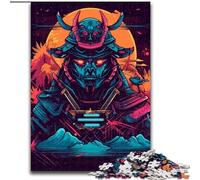 Puzzle da 1000 pezzi per adulti Samurai Synth Wave Colors in legno, Capodanno, regalo per le feste 50x75cm, coinvolgente attività di gioco per la famiglia