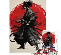 Puzzle da 1000 pezzi per adulti Samurai Warrior con doppie spade Decorazione per la casa Giocattoli Ottimo regalo per giochi Giochi rilassanti Migliorare l'amore tra coppie Dimensioni 38x52cm