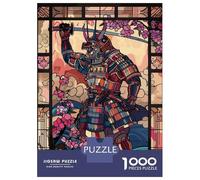 Puzzle Da 1000 Pezzi Per Adulti Samurai Warrior with Cherry Blossoms Puzzle Per Adulti Giochi Divertenti Taglio Di Precisione Difficile E Impegnativo 52x38cm/1000pcs