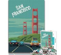 Puzzle da 1000 pezzi per adulti, San Francisco, città da viaggio, aiuta il cervello a esercitare i giocattoli avvincenti per coltivare la pazienza, collezione di artisti, belle arti (38x26cm)