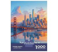 Puzzle Da 1000 Pezzi Per Adulti San Francisco Skyline at Sunset Puzzle Per Adulti Gioco Pratico Decorazione Murale Divertimento A Casa Attività, 38x26cm/1000pcs