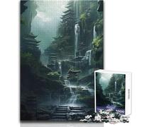 Puzzle da 1000 pezzi per adulti Santuario delle Cascate Goditi ore di relax tranquille e accoglienti Giocattolo artigianale durevole dal taglio netto Dimensioni 50x75cm