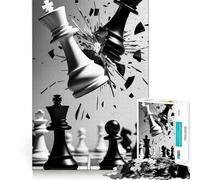 Puzzle da 1000 pezzi per adulti,scacchi,re,collisione,incastro,decorazione,esercizio per la mente,gioco rilassante,divertimento per il compleanno (38x26cm)