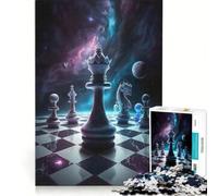 Puzzle da 1000 pezzi per adulti: Scacchi Regina dell'Universo, gioco rompicapo, difficile, per rafforzare l'amore tra le coppie 38x52cm