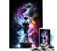 Puzzle da 1000 pezzi per adulti scacchiera a torre nello spazio giocattoli educativi analisi del gioco e logica regalo divertente (dimensioni 38x26cm)