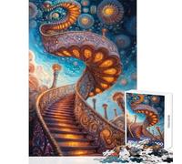 Puzzle da 1000 pezzi per adulti "Scala decorata verso il cielo" gioco educativo regalo di compleanno antistress attività divertenti da fare a casa (38x26cm)