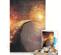 Puzzle da 1000 pezzi per adulti, Scala d'oro verso la luce, gioco rilassante, taglio di precisione, adatto per la decorazione della scrivania 38x26cm