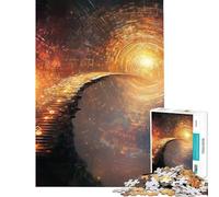 Puzzle da 1000 pezzi per adulti Scala d'oro verso la luce puzzle per adulti giochi rilassanti difficile regalo di compleanno e unico (dimensioni 38x52cm)