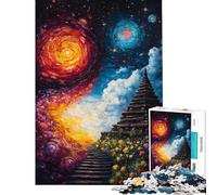 Puzzle da 1000 pezzi per adulti "Scala verso il Cosmo" puzzle antistress per adulti ideale per rilassarsi a casa per ammazzare il tempo e stimolare la mente (dimensioni 38x52cm)
