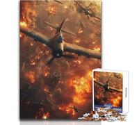 Puzzle da 1000 pezzi per adulti, scena di guerra aerea, giocattolo, gioco intellettuale ma divertente e umoristico, regalo di compleanno, dimensioni 38x52cm