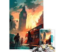 Puzzle da 1000 pezzi per adulti scena di Londra in una giornata tempestosa puzzle da 1000 pezzi giocattolo fai da te educativo regalo di Natale o compleanno (50x75cm)