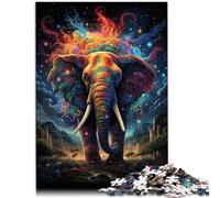 Puzzle da 1000 pezzi, per adulti, scena di notte stellata, elefante, puzzle dei cartoni animati, analisi e logica, per ragazzi dai 14 anni, 26 x 38 cm