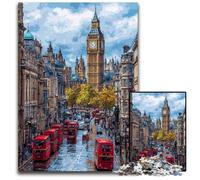 Puzzle da 1000 pezzi per adulti, scena di strada della città di Londra, puzzle in cartone, giochi, giocattoli, regalo, migliora l'amore tra coppie per età 14+, 26x38cm