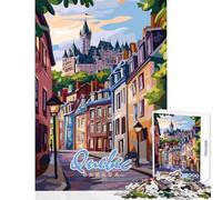 Puzzle da 1000 pezzi per adulti scena di strada della città di Quebec giocattolo decorazione da parete regalo di compleanno gioco pratico migliora l'amore tra coppie dimensioni 38x26cm