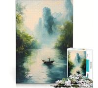 Puzzle da 1000 pezzi per adulti scena di un fiume tranquillo gioco rompicapo attività per famiglie compleanno e Natale 38x26cm