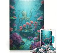 Puzzle da 1000 pezzi per adulti scena sottomarina con polpo e corallo gioco rompicapo antistress ogni pezzo è unico 38x26cm