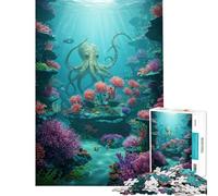 Puzzle da 1000 pezzi per adulti scena sottomarina con polpo e corallo Un gioco rilassante per adulti un'opera d'arte impegnativa e stimolante (dimensioni 38x26cm)