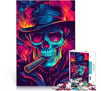 Puzzle da 1000 pezzi per adulti Scheletro che fuma sigaro Giocattoli Giochi Educativi Antistress perché è ideale come regalo per tutta la famiglia 75x50cm
