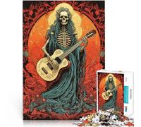Puzzle da 1000 pezzi per adulti Scheletro che suona la chitarra Fatto di carta，Adatto a partire dai 14 anni Giocattoli stimolanti Il miglior regalo per adulti e adolescenti。misurare：38x52cm