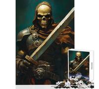 Puzzle da 1000 pezzi per adulti scheletro guerriero con spada giocattolo decorazione da parete regalo di compleanno gioco per famiglie interessante riduzione dello stress (dimensioni 38x52cm)