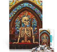 Puzzle da 1000 pezzi per adulti Scheletro in chiesa Giocattolo educativo intellettuale decomprimente Giocattoli per la decorazione della casa 38x26cm