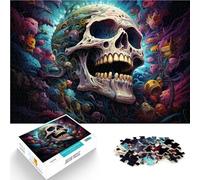 Puzzle da 1000 pezzi per adulti, scheletro malvagio dall'inferno, decorazione da parete puzzle 50 x 75 cm, intera famiglia.