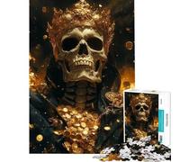 Puzzle da 1000 pezzi per adulti Scheletro Re d'Oro Puzzle per adulti Gioco rilassante Analisi e Logica Difficile e stimolante (Dimensioni 38x52cm)