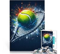 Puzzle da 1000 pezzi per adulti Schizzi di pallina e racchetta da tennis Giocattoli da gioco Lista dei desideri con Babbo Natale 52x38cm