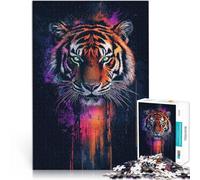 Puzzle da 1000 pezzi per adulti Schizzi di vernice di tigre giocattoli educativi per l'apprendimento Decorazione d'arte per la casa 50x70cm