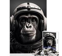 Puzzle da 1000 pezzi per adulti scimmia astronauta sovietico giocattoli antistress regalo per compleanni gioco educativo con poster abbinato e foglio di quiz dimensioni 50x75cm