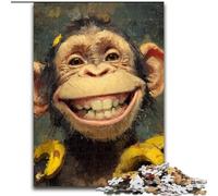 Puzzle da 1000 pezzi per adulti, scimmia che mangia banana, puzzle in cartone, rompicapo impegnativo per adolescenti, perfetto come decorazione per la casa o come regalo, dimensioni 26X38cm