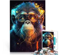 Puzzle da 1000 pezzi per adulti Scimmia con occhiali, 50 x 75 cm, gioco impegnativo e gioco di famiglia per 14 anni