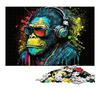 Puzzle da 1000 pezzi per adulti, scimmia in cartone, ideale per gli innamorati, perfetto regalo di Natale, Capodanno, San Valentino, 26X38CM/10,23x14,96 pollici