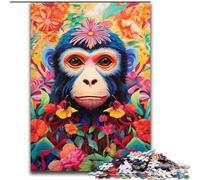 Puzzle da 1000 pezzi per adulti, scimmia nella giungla colorata, puzzle per adolescenti e famiglie, perfetto come decorazione fai da te e sfida per la mente (dimensioni: 50x75cm)