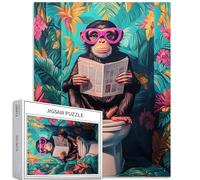 Puzzle da 1000 pezzi per adulti Scimmia nordica carina e divertente per decorazione della casa, regali, puzzle per la famiglia, perfetto per le serate di gioco, 50,8 x 68,6 cm