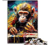 Puzzle da 1000 pezzi per adulti, scimmia psichedelica in legno, un regalo perfetto per il divertimento in famiglia, 50x75cm Natale o compleanni