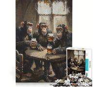 Puzzle da 1000 pezzi per adulti scimmie puzzle birra in taverna giocattolo fai da te per divertimento in famiglia per rafforzare l'amore tra le coppie 38x52cm