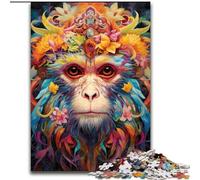Puzzle da 1000 pezzi per adulti, scimmietta colorata in legno, regalo per uomini e donne, per tutti i giorni e per occasioni speciali, 50x75cm, per compleanni, feste e occasioni speciali