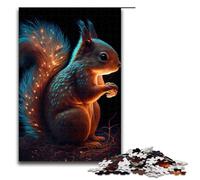 Puzzle da 1000 pezzi per adulti scoiattolo animale luminoso rompicapo regalo di Natale e compleanno 75x50 cm