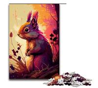Puzzle da 1000 pezzi per adulti scoiattolo colorato decorazione da parete antistress 75x50 cm