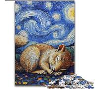 Puzzle da 1000 pezzi per adulti, scoiattolo e cielo notturno, in legno, perfetto per regali di compleanno, Natale e Halloween, 50x75cm, decorazione artistica fai da te, regalo di compleanno perfetto