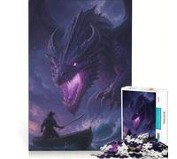 Puzzle da 1000 pezzi per adulti: Scontro tra draghi in un mare in tempesta, gioco impossibile, passatempo ideale per le vacanze a casa, regalo per amici e familiari 50x75cm